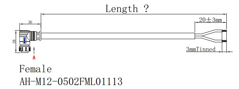 M12connector 2pin DRAWING