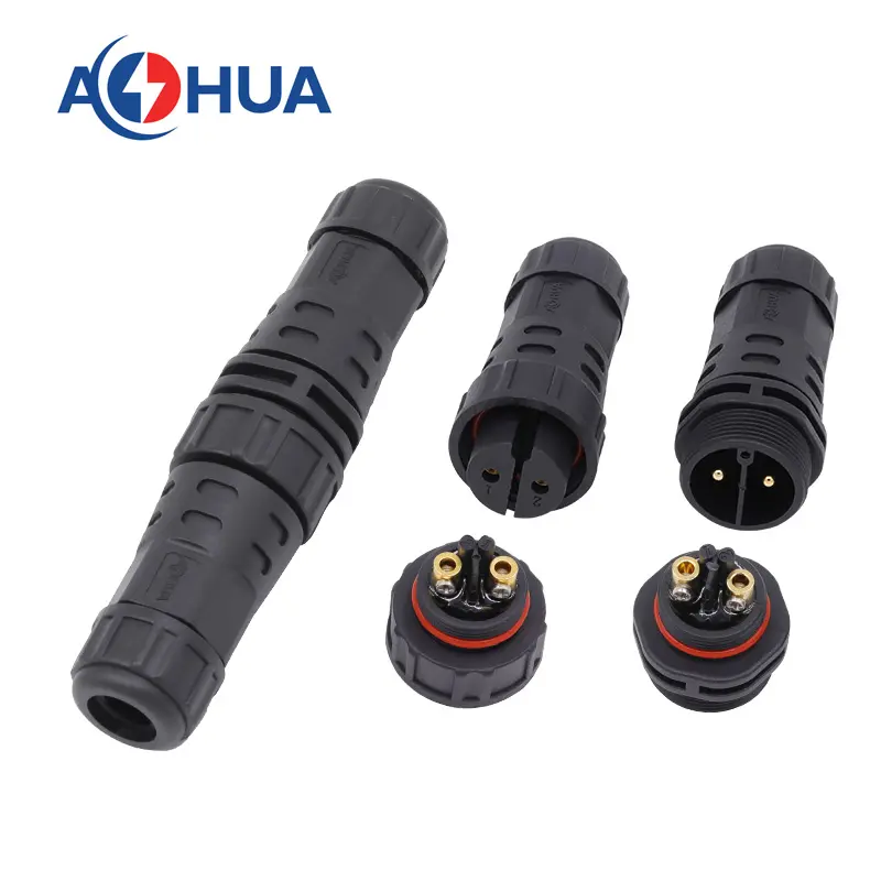 2-Pin 25A Metal Waterproof Male Plug Connector – For Bluetti, WEIPU SA2010/P2B – Solder Type – Black