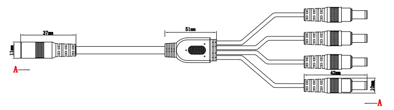 1 to 4 DC cable splitter