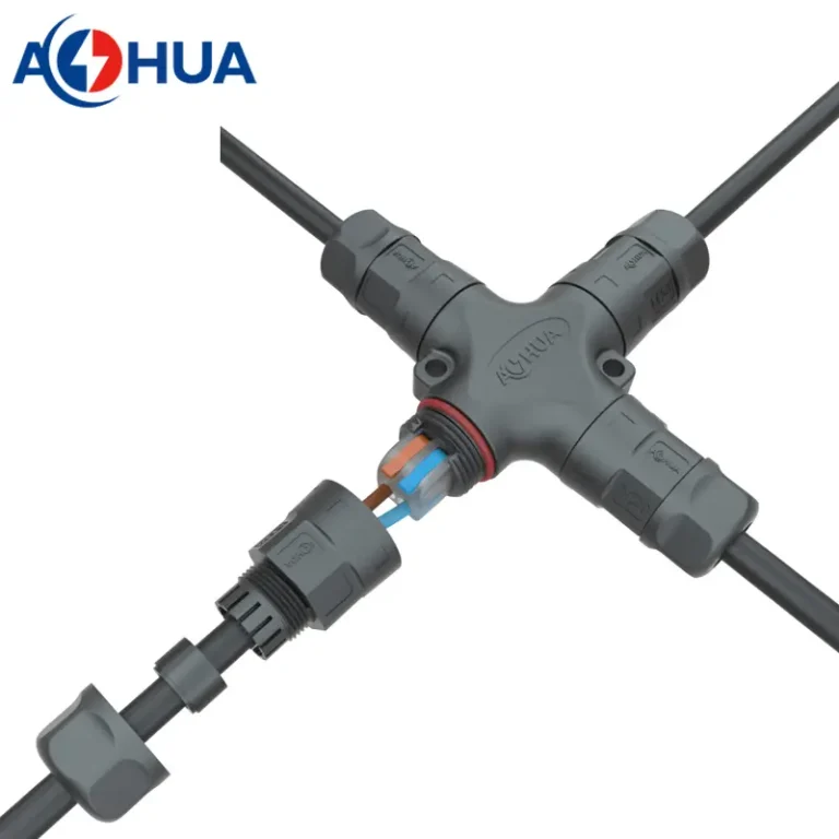 X type M20 2 pin cable connector quick push wire waterproof connector