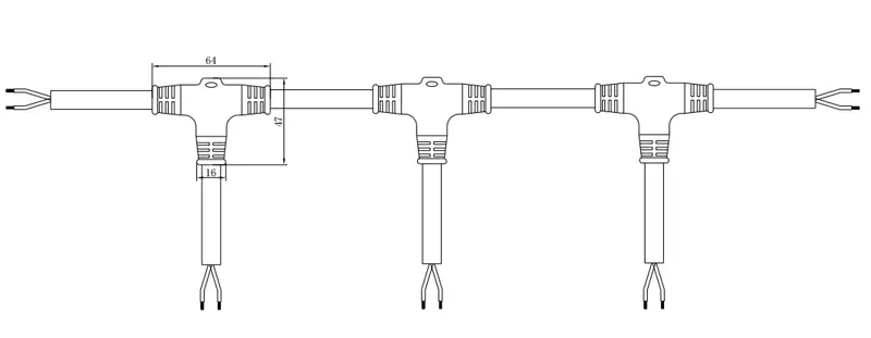 T-type-cable-splitter-TP-04-waterproof-connector
