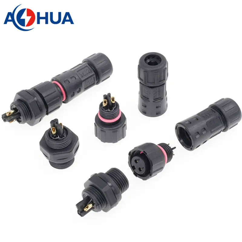 M12 rear male panel mount waterproof connector