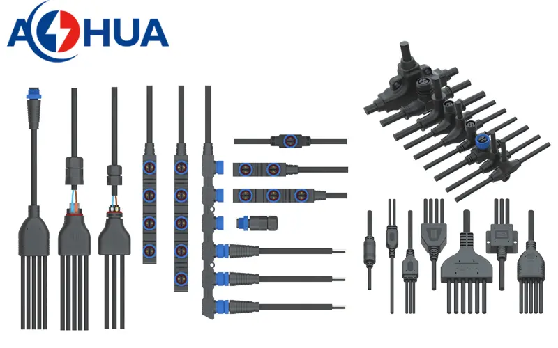 Multiple-distributor-cables-waterproof-connectors