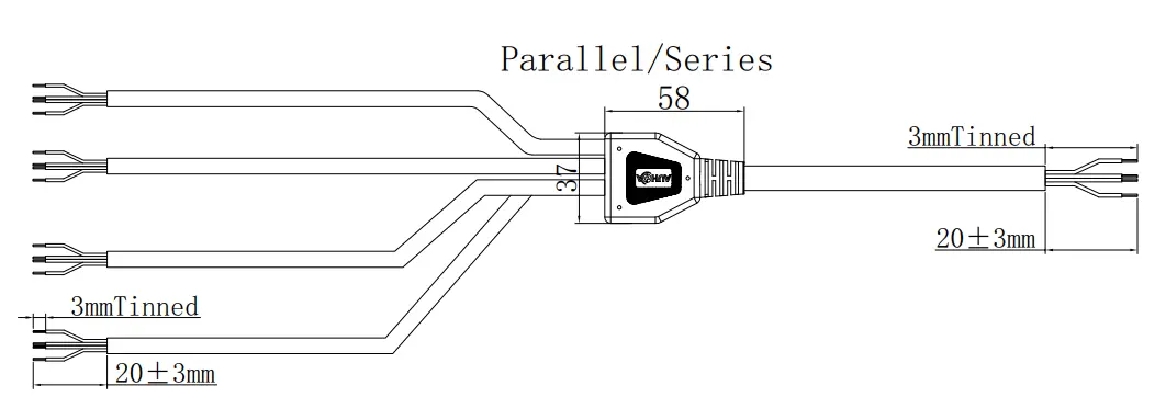 1 to 4 cable splitter waterproof cables