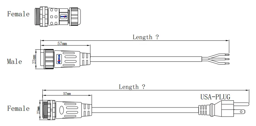 M20 waterproof power cord connectors