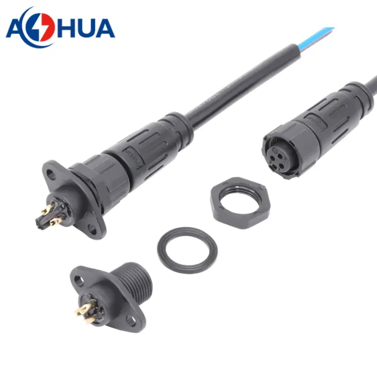 M12 oval panel cable connectors 3pins