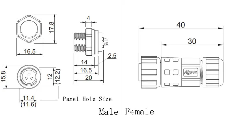 M12-panel-mount-connector
