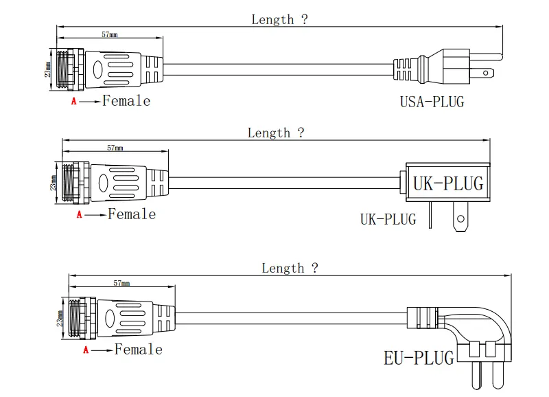 Power cable connectors