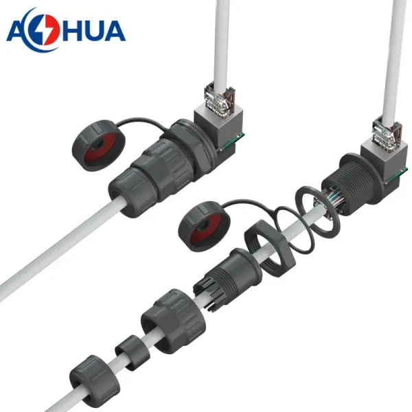90degree waterproof ethernet connectors