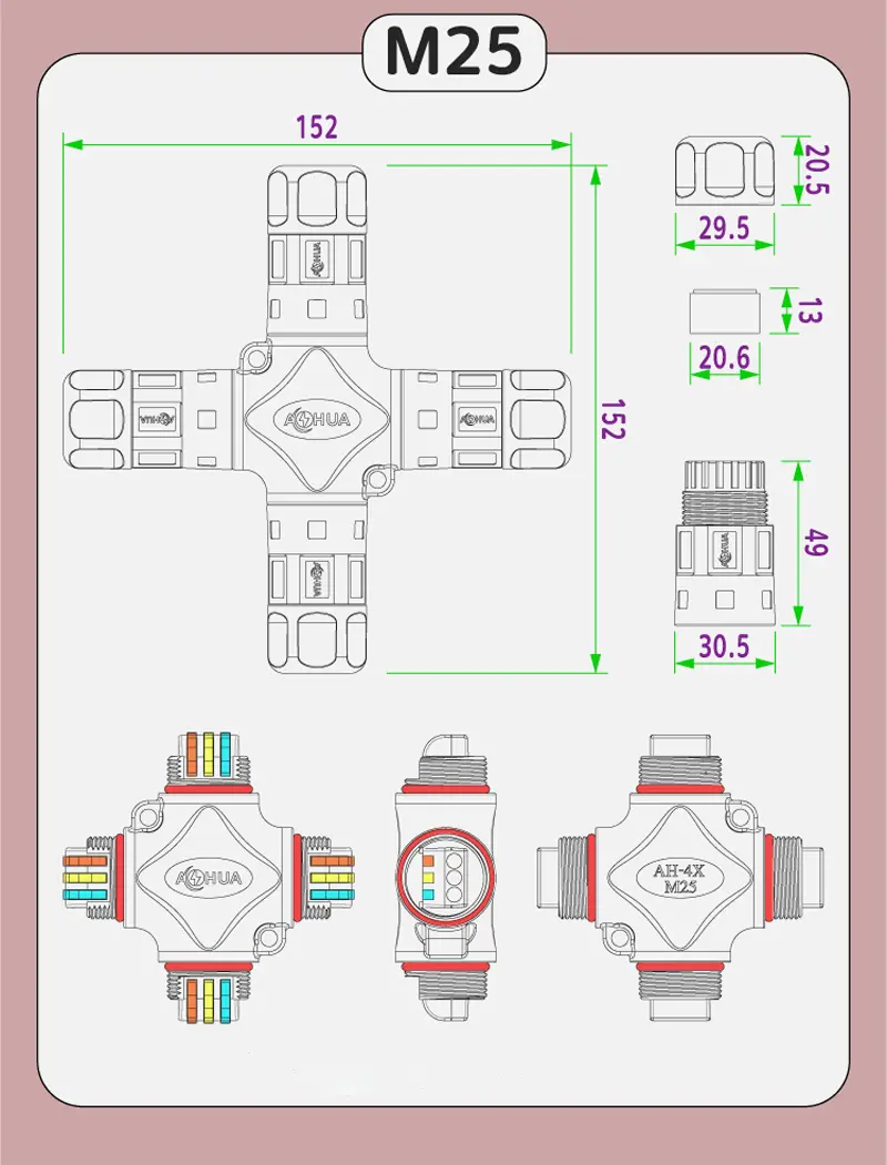M25-4-way-connectors