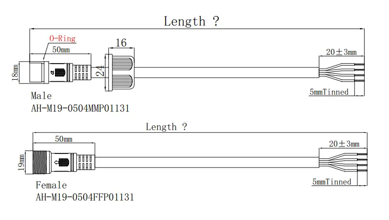 M19 4pin connectors