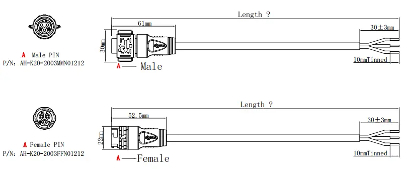 K20 cable connector 12