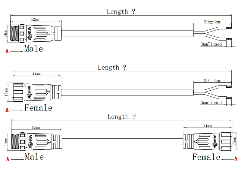 M12 2PIN drawing