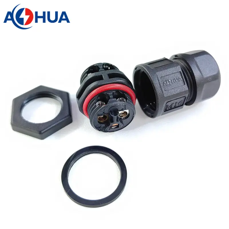 CNLINKO M16 Waterproof Power Connector Set - 3 Pin Female Plug & Male Socket, IP67, Solder Type (18-16 AWG)