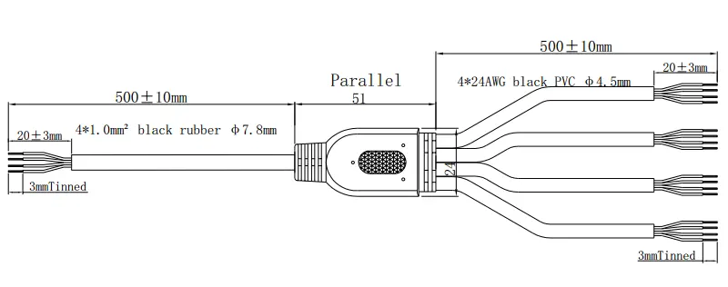 Y type waterproof cables