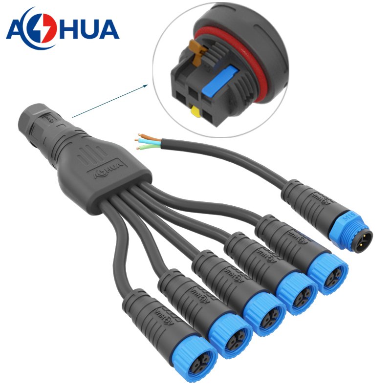 LED Modules Power Distributor 3pin Male Female Push-Wire Screw Fixing 1 ...